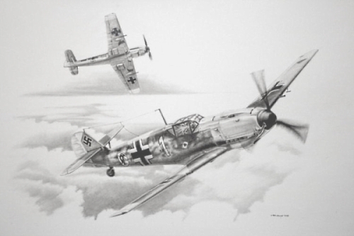 aviation art Bf-109 luftwaffe