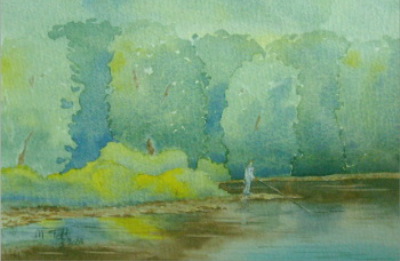 watercolour loch cottage