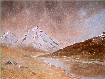 watercolour mountains scotland