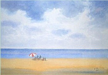 Watercolour Painting Beach