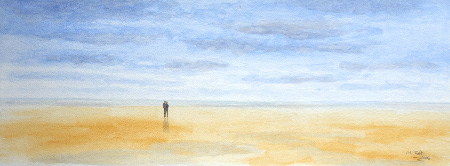 watercolour painting, beach