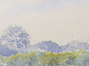 learn Watercolour, watercolour tutorial, distant trees