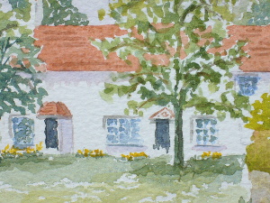 learn Watercolour, watercolour tutorial, distant trees