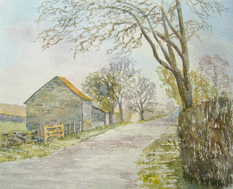watercolour painting, Lanercost Priory, Cumbria