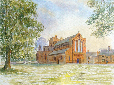 watercolour painting, Lanercost Priory, Cumbria