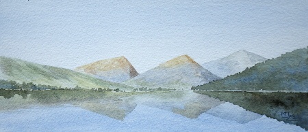 watercolour painting, Three Peaks