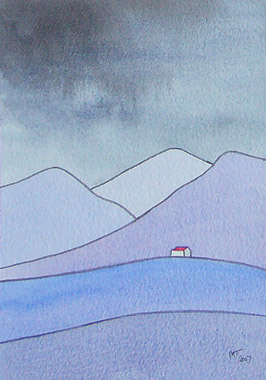 watercolour painting, Scottish Highlands