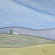 watercolour painting, Cumbria Farm