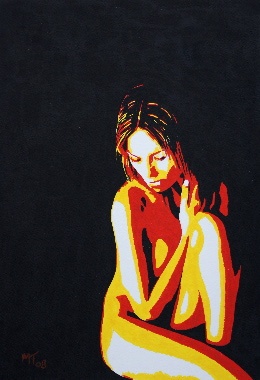 Kneeling Nude Painting