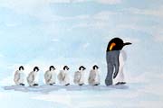 watercolour penguins