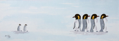watercolour painting, Penguin